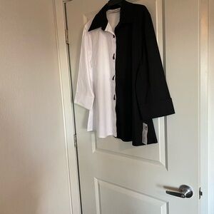 Chic Black and White Button Down Shirt